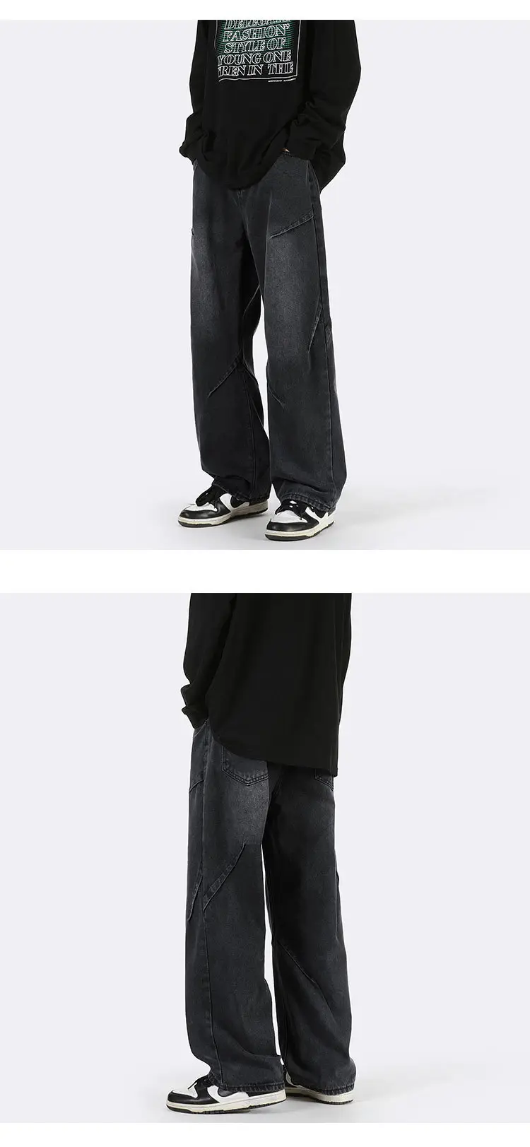 Vintage Blue Wide Leg Jeans Men Loose Straight 2023 — feature 12