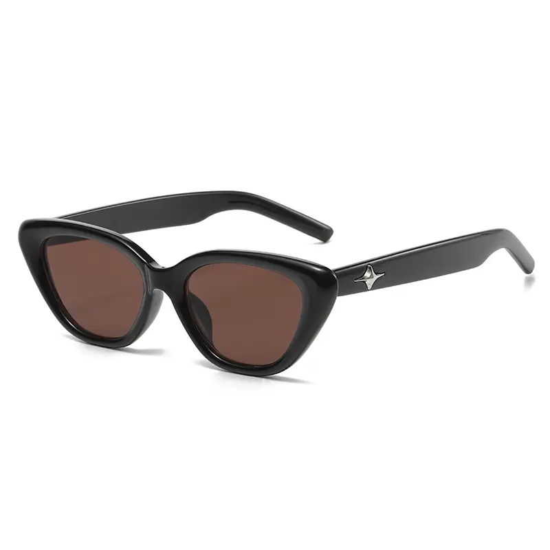 Women's Triangle Cat Eye Sunglasses White Orange - Image 2
