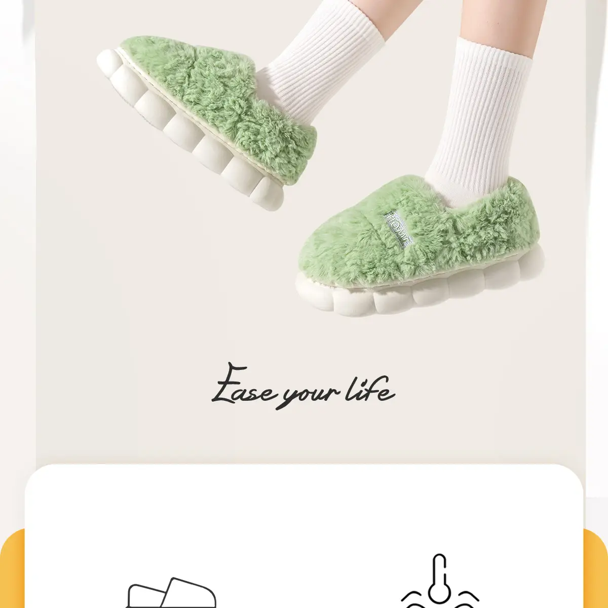 Stuffed Cotton Slippers Women Winter 2025 New Furry Home Indoor Couple Outer Wear — feature 2