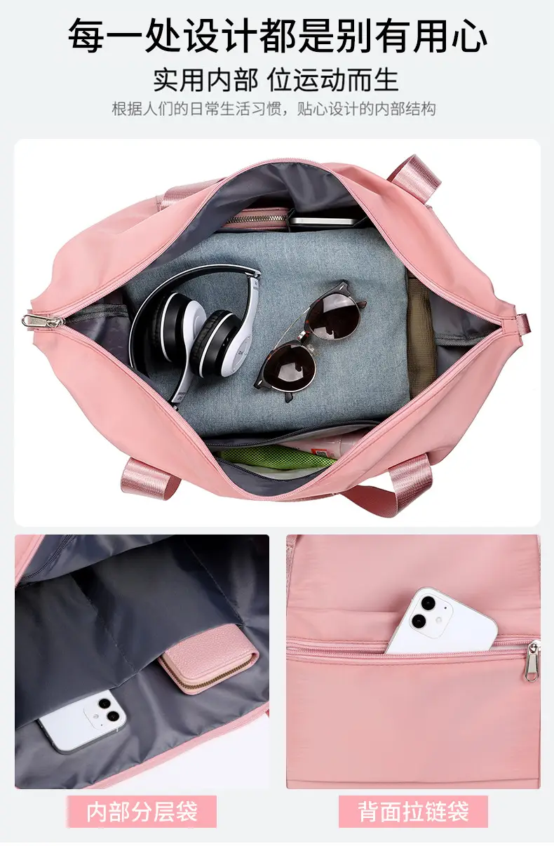 Purple Expandable Travel Bag with Trolley Design — feature 10