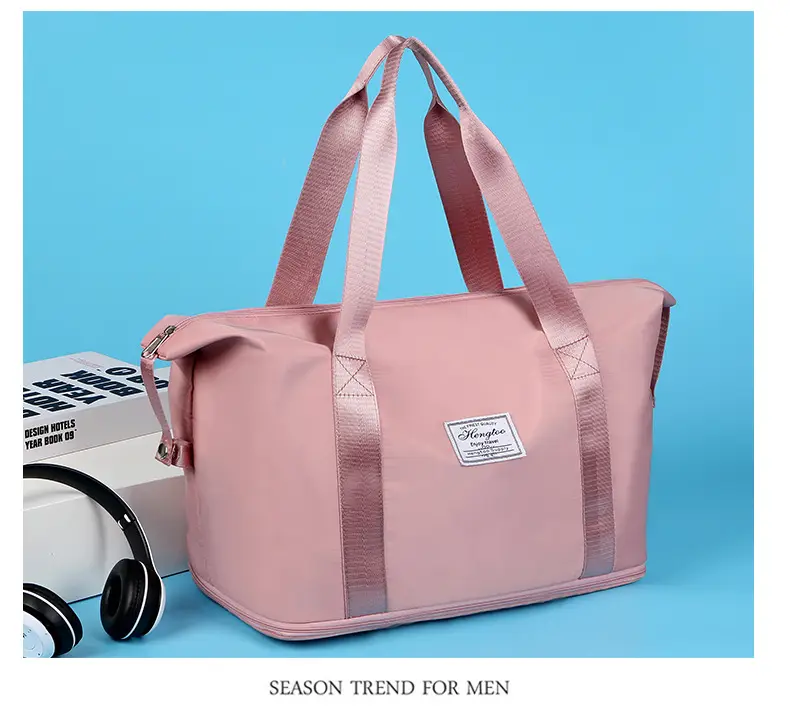 Purple Expandable Travel Bag with Trolley Design — feature 17
