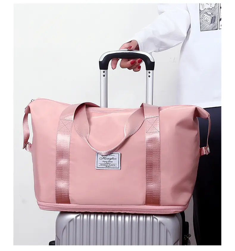 Purple Expandable Travel Bag with Trolley Design — feature 23