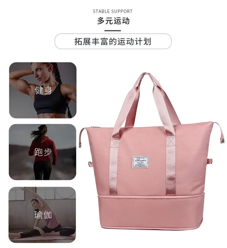 Purple Expandable Travel Bag with Trolley Design — feature 5