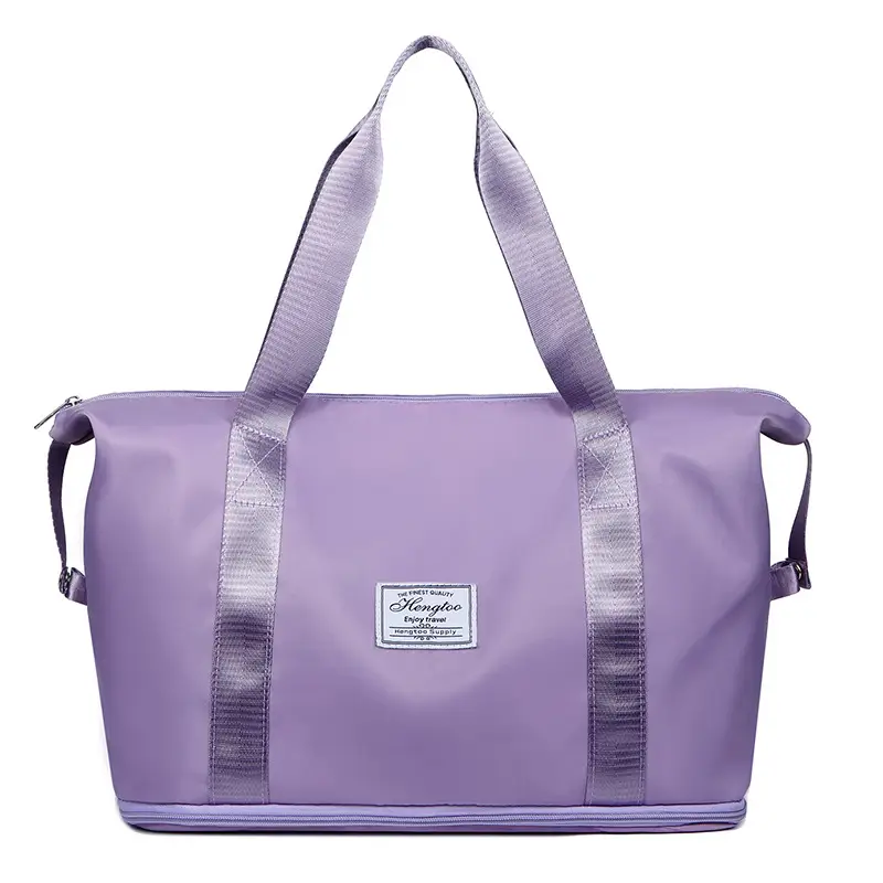 Purple Expandable Travel Bag with Trolley Design - Image 2