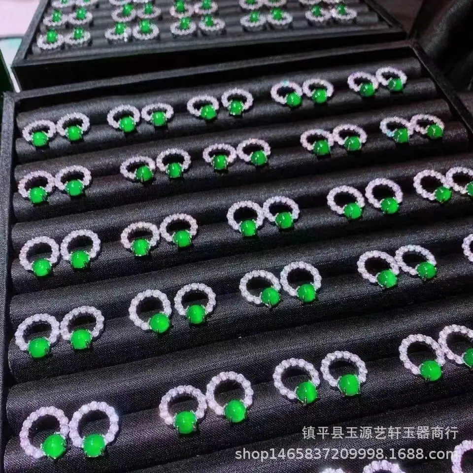 Silver Plated Green Agate Earrings for Women - Image 8