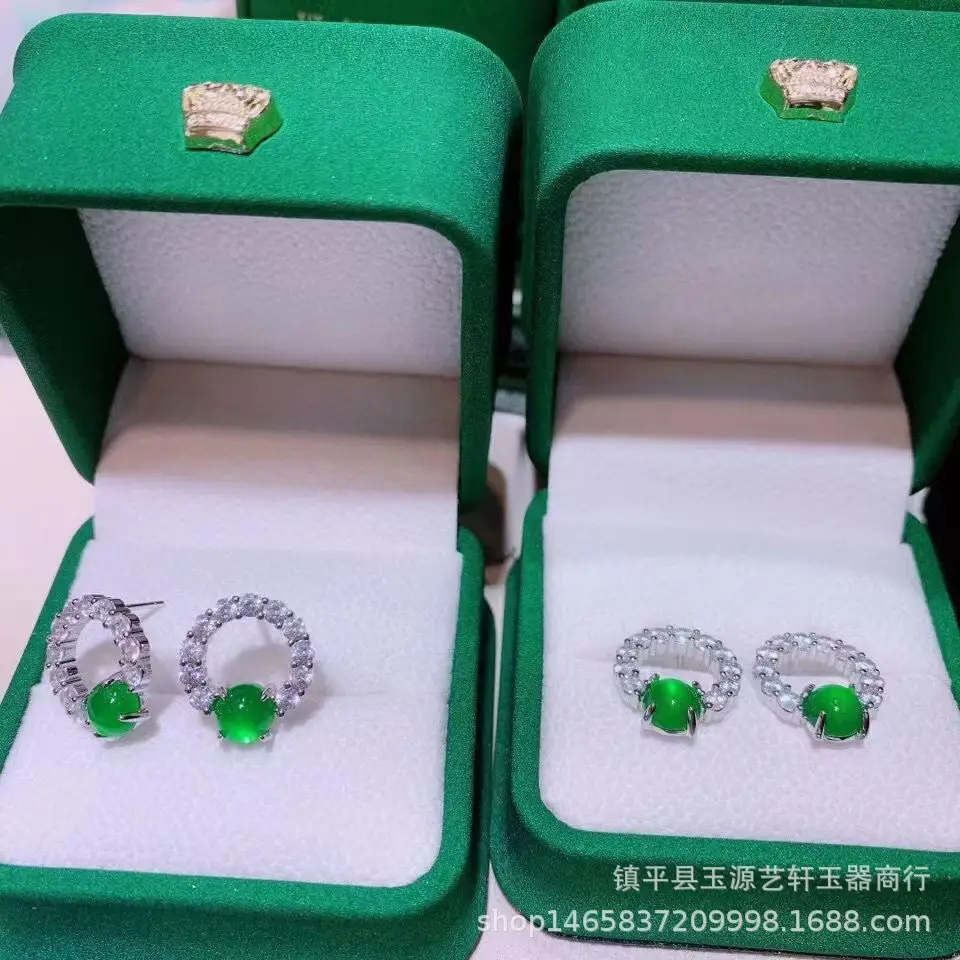 Silver Plated Green Agate Earrings for Women — feature 7