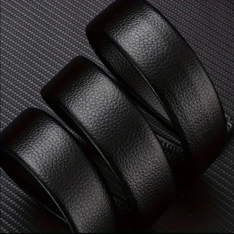 Men's Black Leather Belt with Silver Buckle - Image 18