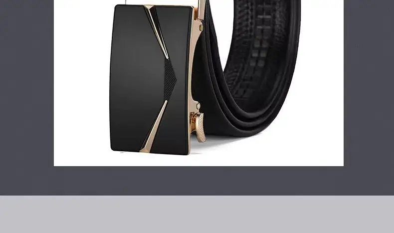 Men's Black Leather Belt with Silver Buckle — feature 19