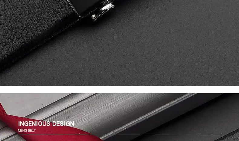 Men's Black Leather Belt with Silver Buckle — feature 28