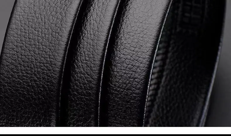 Men's Black Leather Belt with Silver Buckle — feature 9