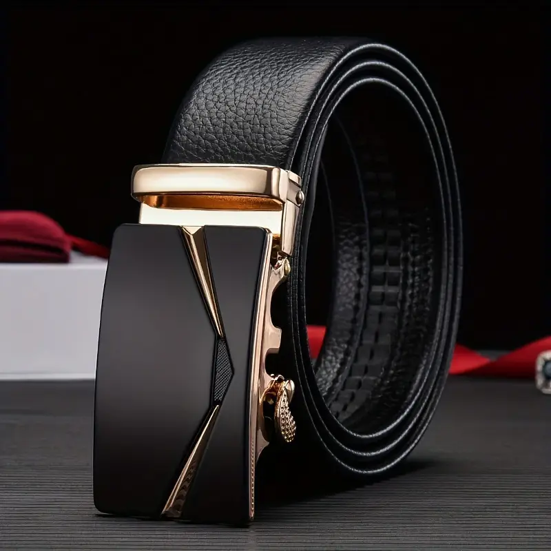 Men's Black Leather Belt with Silver Buckle - Image 15