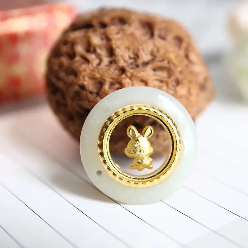 Zodiac Gold Inlay Jade Pendant for Kids - Image 15