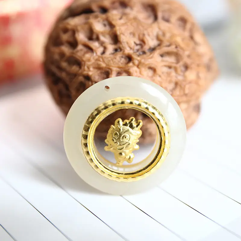 Zodiac Gold Inlay Jade Pendant for Kids - Image 16