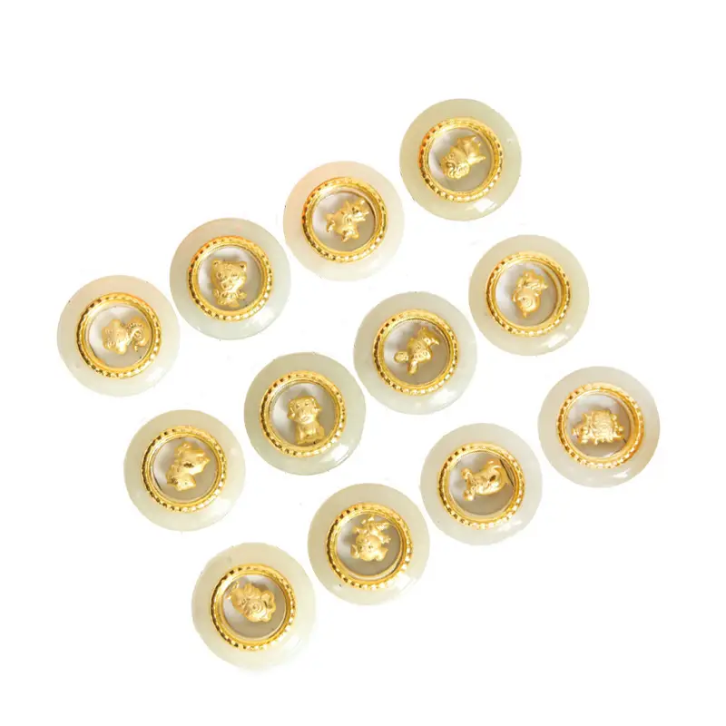 Zodiac Gold Inlay Jade Pendant for Kids - Image 17