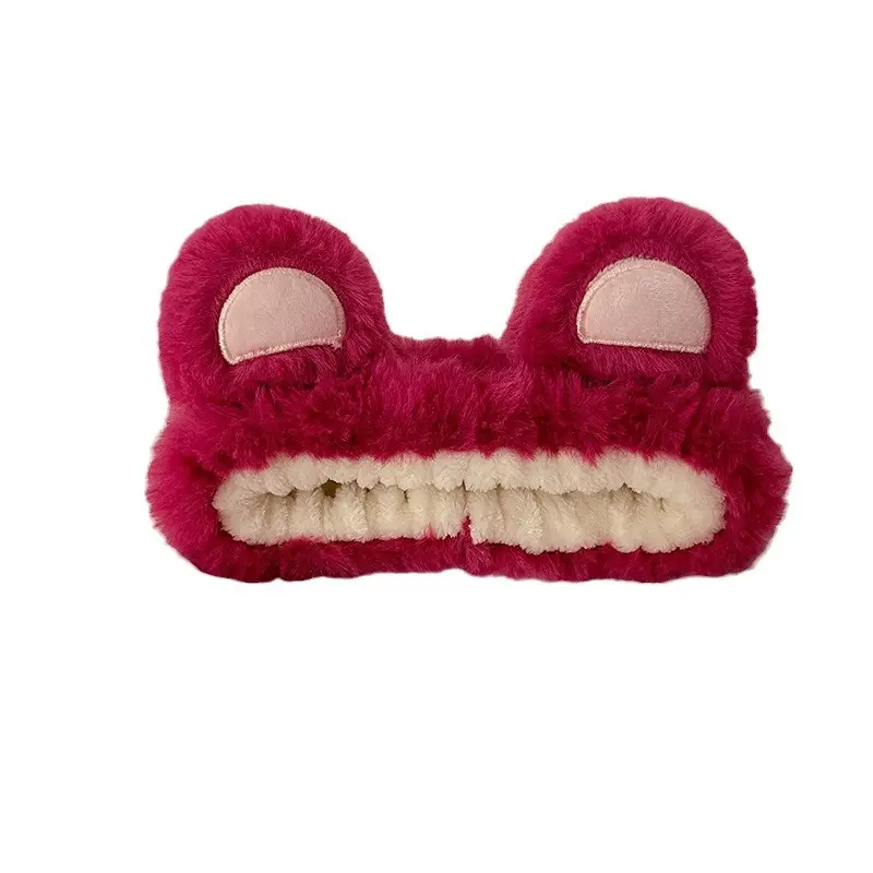 Pink Plush Strawberry Bear Headband for Women - Image 20