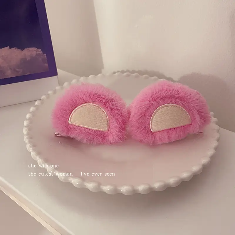 Pink Plush Strawberry Bear Headband for Women - Image 13