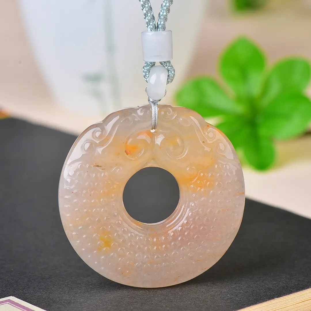 Golden Jade Two Beasts Pendant for Men Women - Image 2