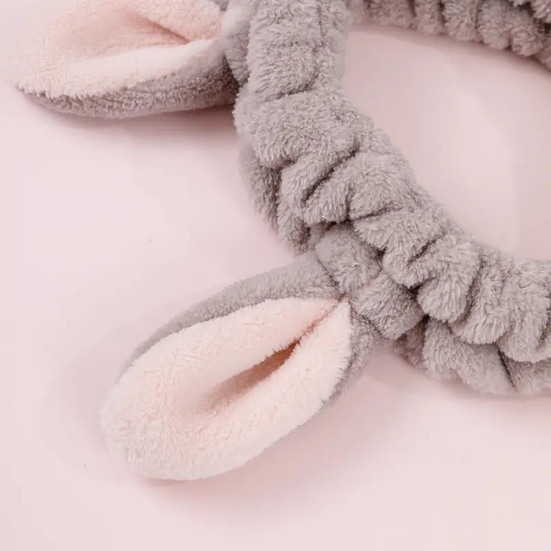 Cute 3D Bunny Ear Headband Purple Soft Korean Style — feature 11