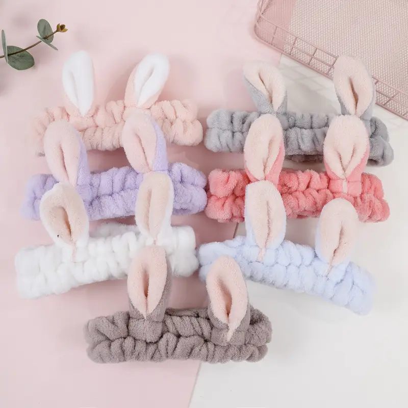 Cute 3D Bunny Ear Headband Purple Soft Korean Style — feature 3