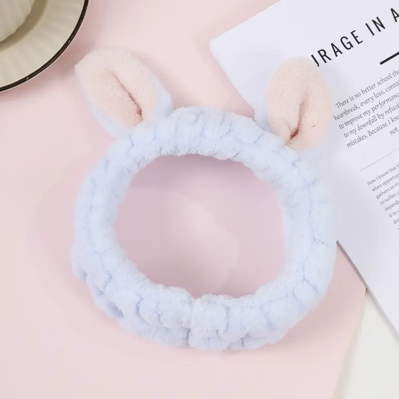 Cute 3D Bunny Ear Headband Purple Soft Korean Style — feature 8