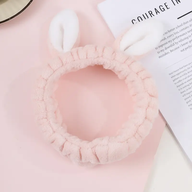 Cute 3D Bunny Ear Headband Purple Soft Korean Style - Image 5