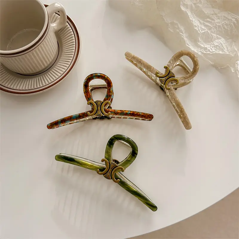 Oversized Retro Hairpin Women's Back Acetate Clip — feature 2