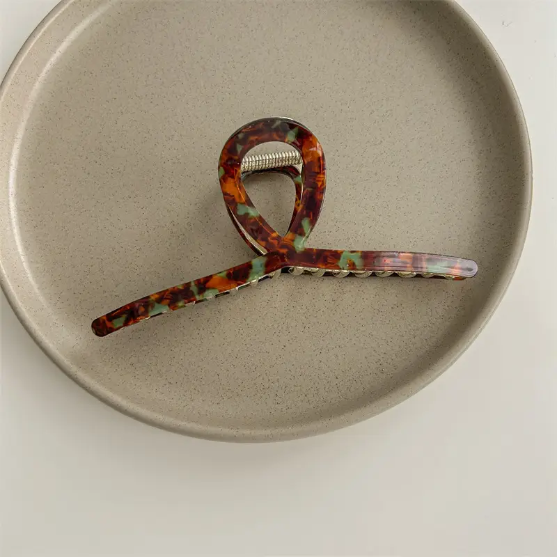 Oversized Retro Hairpin Women's Back Acetate Clip - Image 20