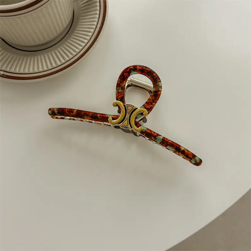 Oversized Retro Hairpin Women's Back Acetate Clip - Image 4