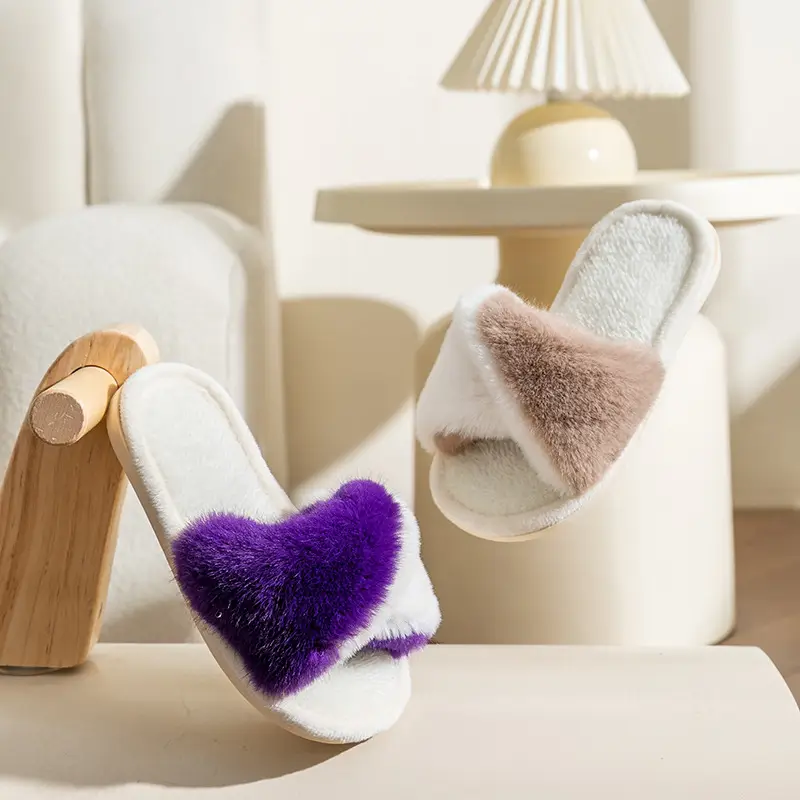 2023 cotton slippers children's women's winter foot excrement feeling floor Mao Mao slippers home home anti-slip manufacturers wholesale