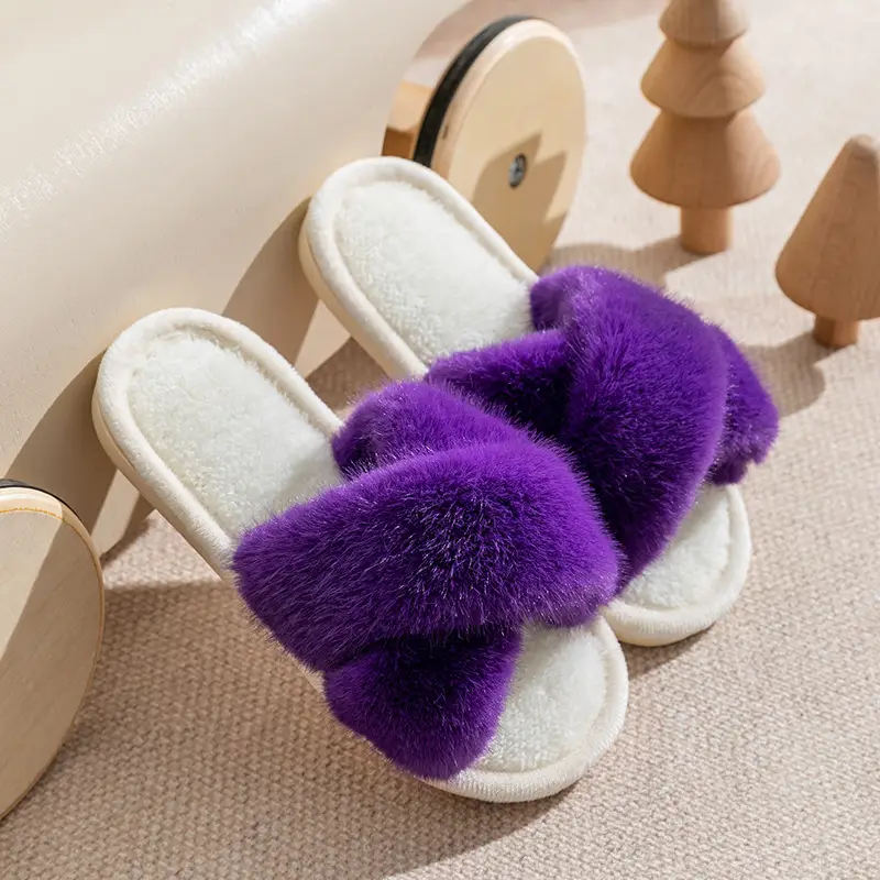 2023 cotton slippers children's women's winter foot excrement feeling floor Mao Mao slippers home home anti-slip manufacturers wholesale
