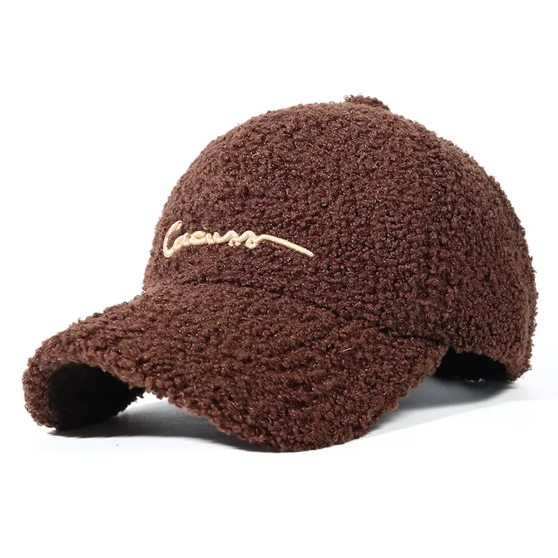 Women's Brown Velvet Peaked Cap Winter Warm - Image 7
