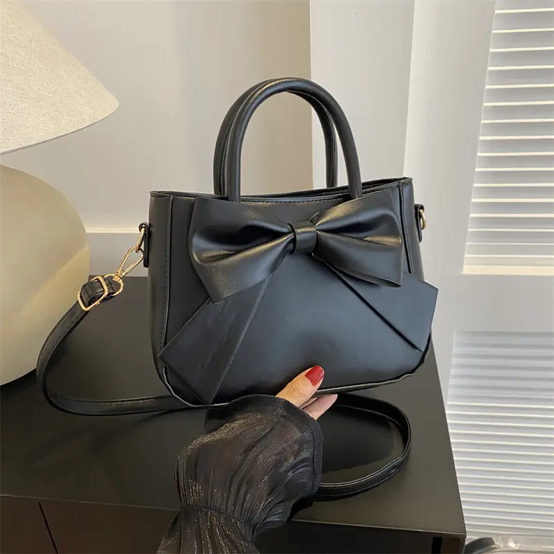 Black Bow Shoulder Messenger Bag for Women 2023 - Image 5