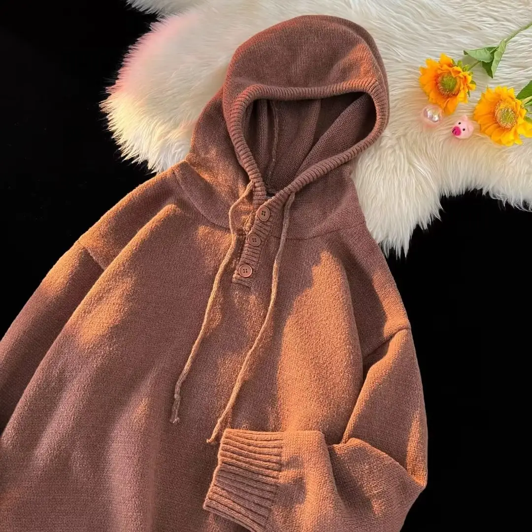 Men's Brown Hooded Sweatshirt Winter Coat - Image 6