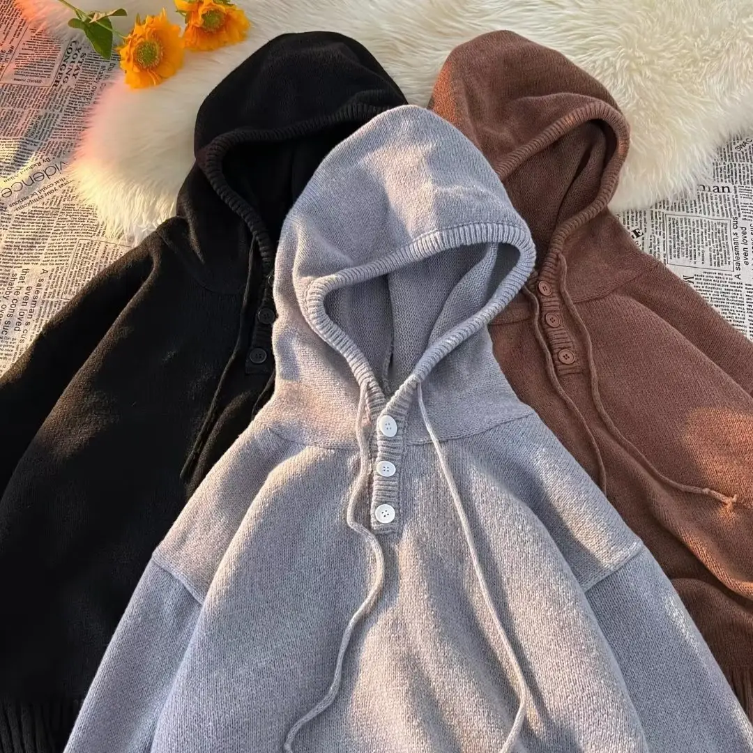 Men's Brown Hooded Sweatshirt Winter Coat — feature 11