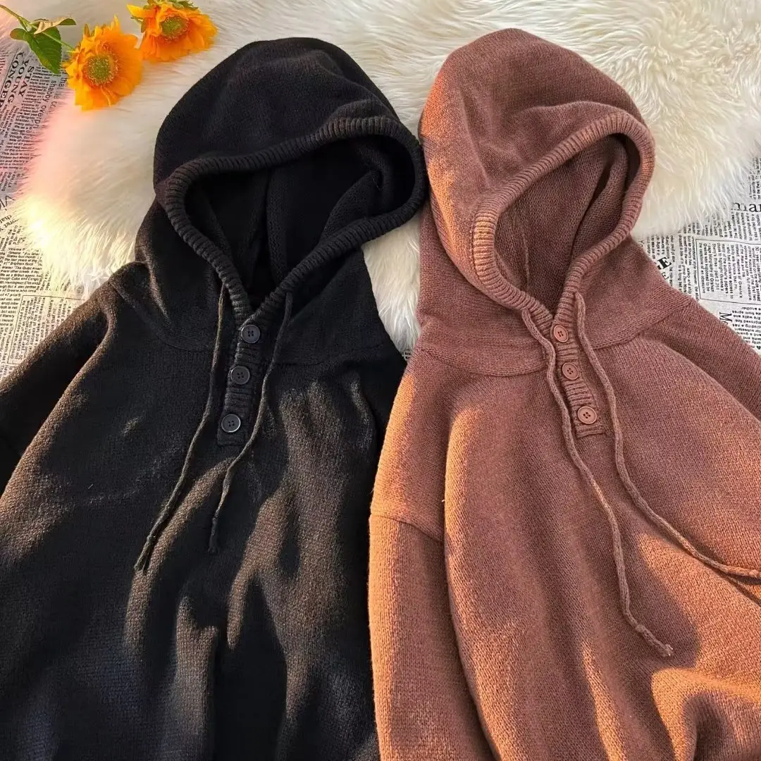 Men's Brown Hooded Sweatshirt Winter Coat — feature 13