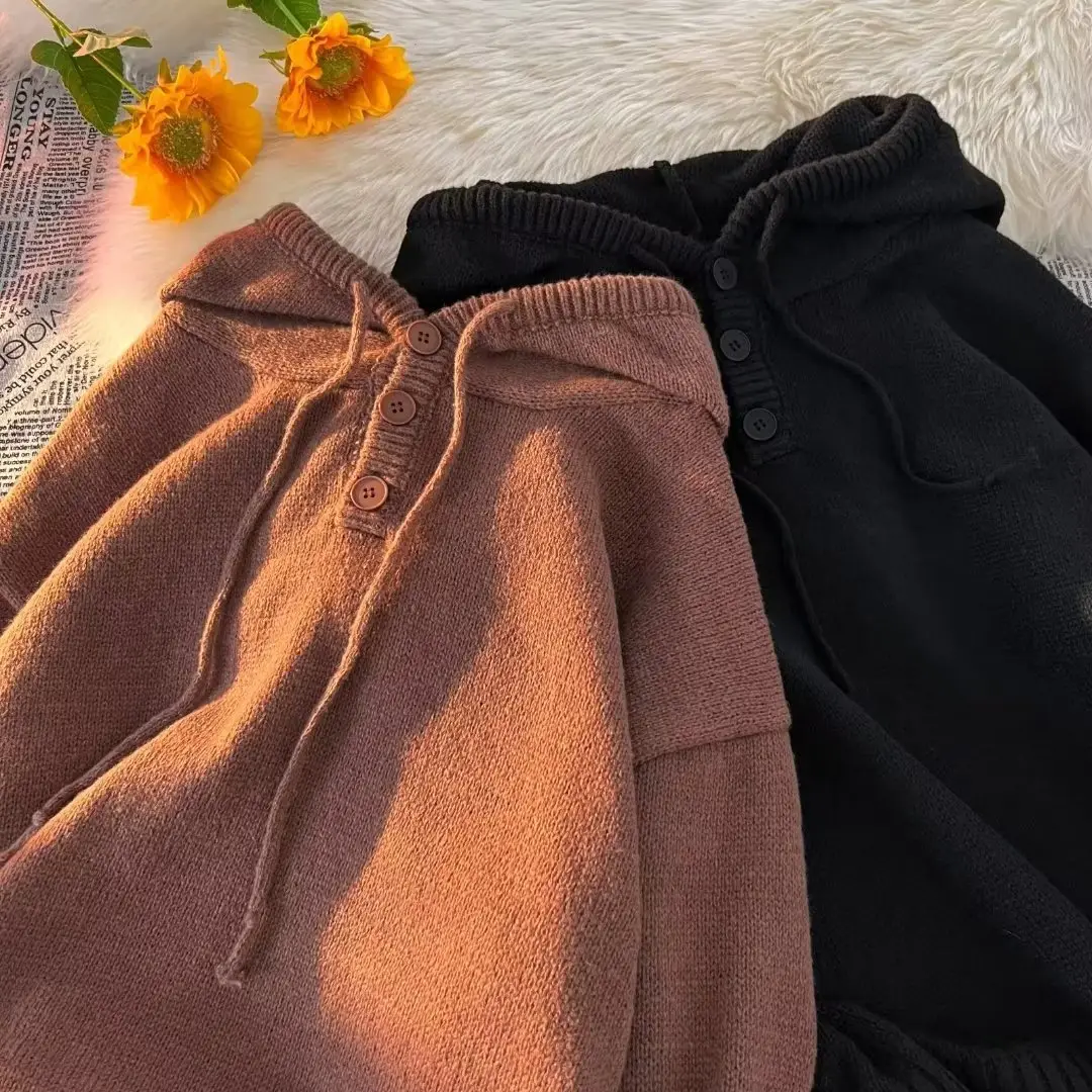 Men's Brown Hooded Sweatshirt Winter Coat — feature 14
