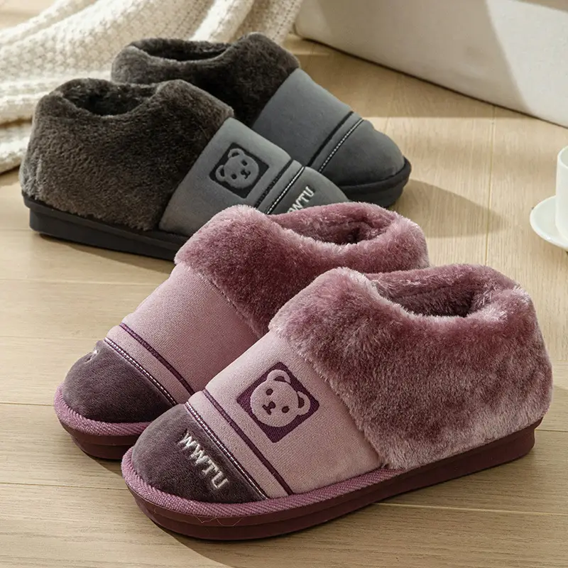 Factory new warm heel cotton slippers home indoor and outdoor wear thick bottom non-slip cotton shoes wholesale can be delivered on behalf of one piece - Image 8