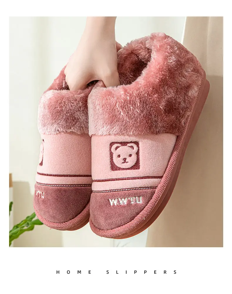 Factory new warm heel cotton slippers home indoor and outdoor wear thick bottom non-slip cotton shoes wholesale can be delivered on behalf of one piece — feature 16
