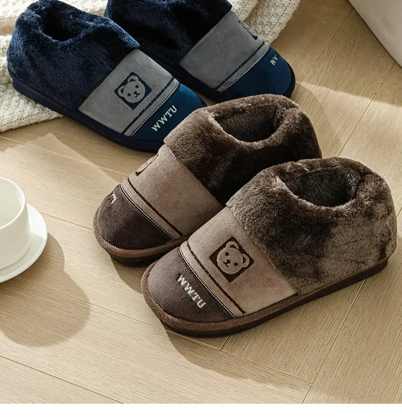 Factory new warm heel cotton slippers home indoor and outdoor wear thick bottom non-slip cotton shoes wholesale can be delivered on behalf of one piece — feature 4