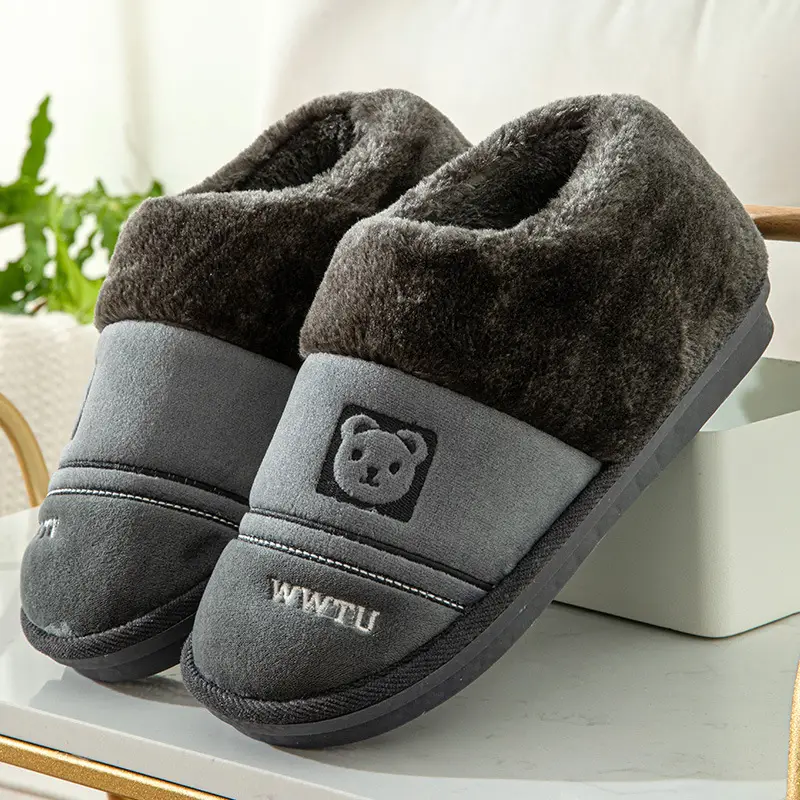 Factory new warm heel cotton slippers home indoor and outdoor wear thick bottom non-slip cotton shoes wholesale can be delivered on behalf of one piece - Image 2