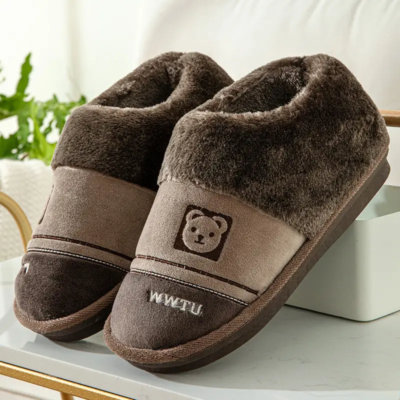 Factory new warm heel cotton slippers home indoor and outdoor wear thick bottom non-slip cotton shoes wholesale can be delivered on behalf of one piece - Image 3