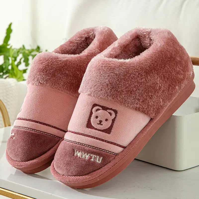 Factory new warm heel cotton slippers home indoor and outdoor wear thick bottom non-slip cotton shoes wholesale can be delivered on behalf of one piece - Image 4