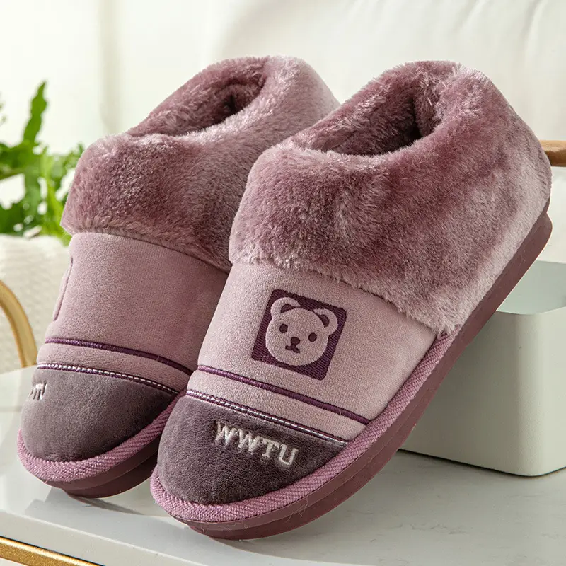 Factory new warm heel cotton slippers home indoor and outdoor wear thick bottom non-slip cotton shoes wholesale can be delivered on behalf of one piece - Image 5
