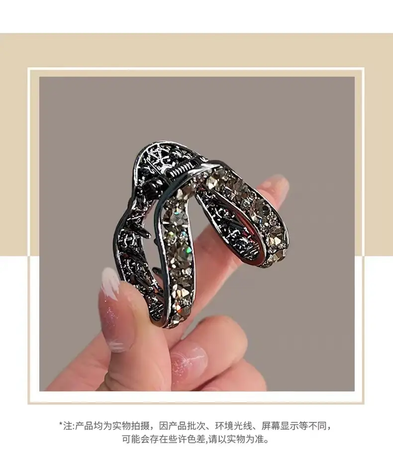 High Gloss Half Ball Hairpin with Large Rhinestone V-Shape — feature 4