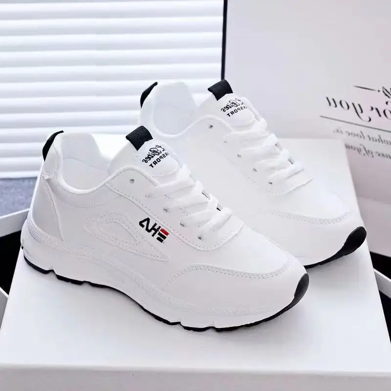 Women Leather Chunky White Sneakers Fila 2023 - Image 16