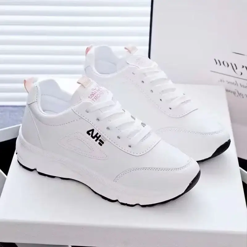 Women Leather Chunky White Sneakers Fila 2023 - Image 9