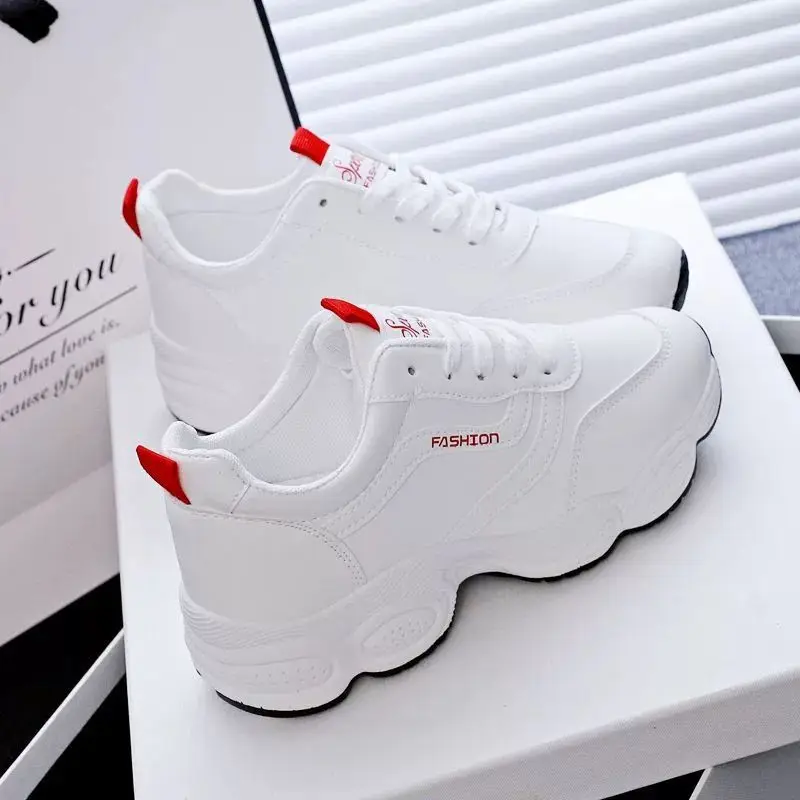 2023 New Leather Breathable White Shoes Women's Autumn Korean-style All-match Casual Shoes Skate Shoes Soft-soled Sports Running Shoes - Image 3