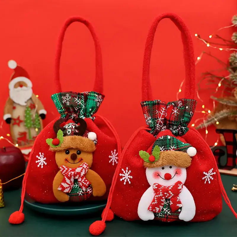 Red Christmas Eve Candy Gift Bag 14x10cm - Image 14