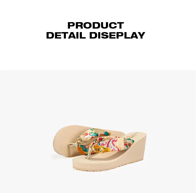 Ladi Bohemian Silk Flip Flops Summer Wedge Platform — feature 8