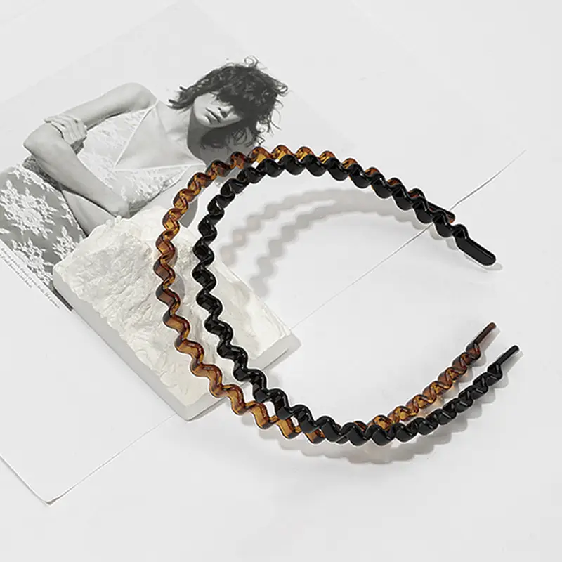 Black Wavy Hair Hoop for Women's Hairpin - Image 5